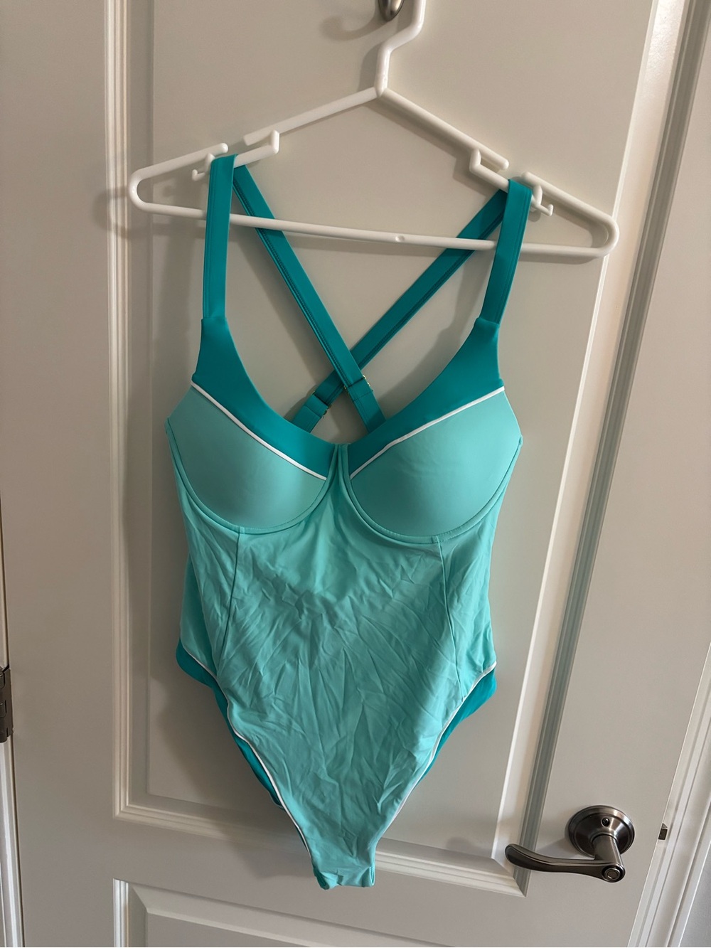NWT - Women’s Teal One-Piece Swimsuit with Crisscross Back